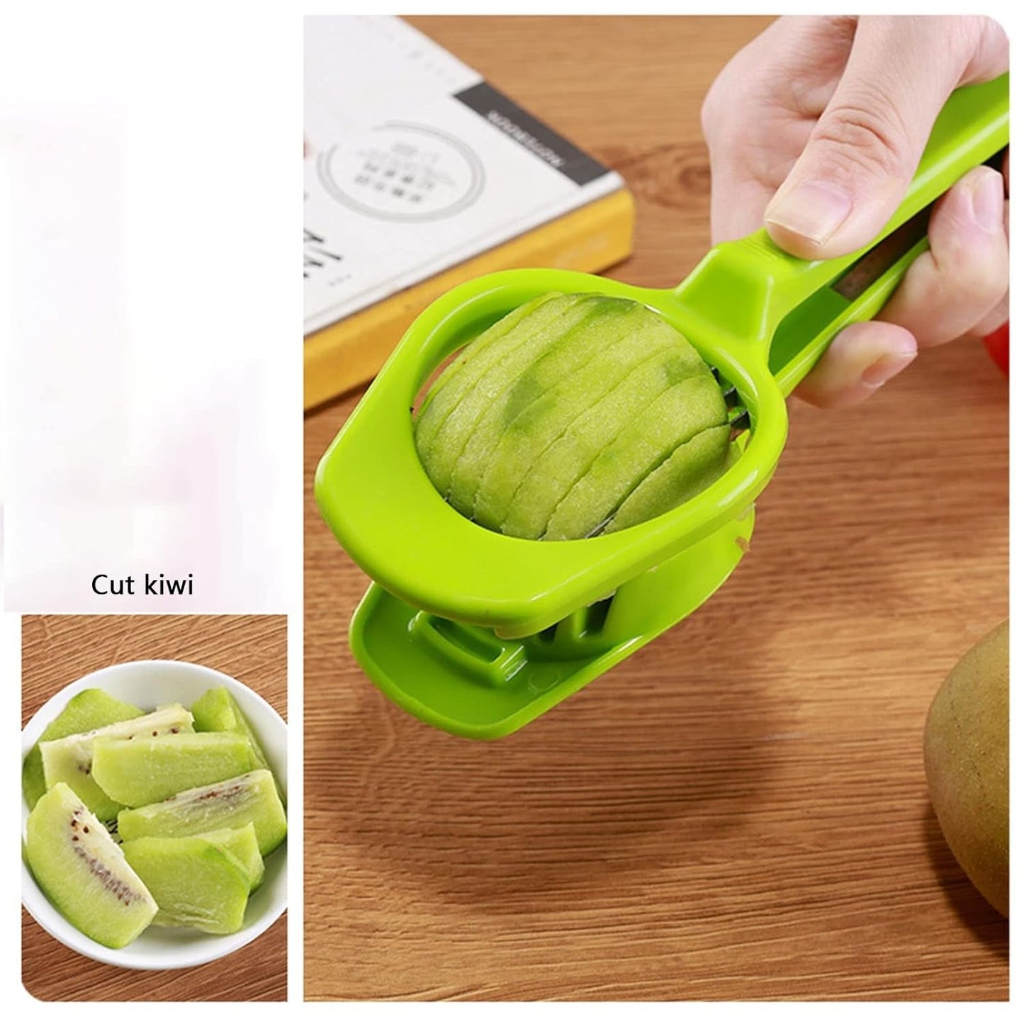 RIZQORA egg slicer slicing kiwi and mushrooms