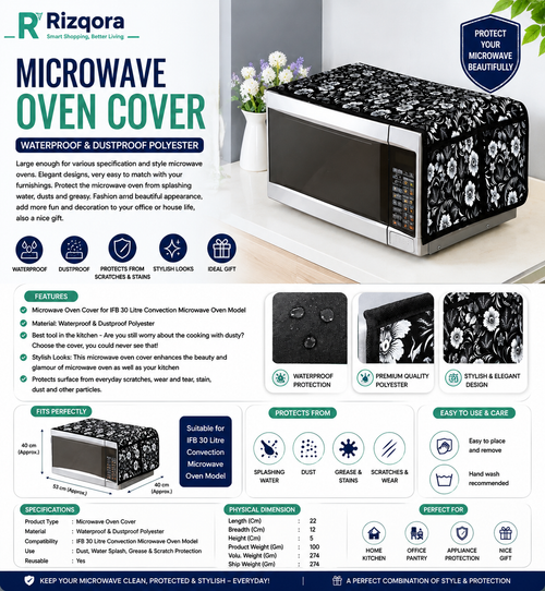 Microwave Oven Cover – Waterproof & Dustproof Polyester Protective Cover for IFB 30L Convection Microwave Oven