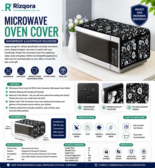 Microwave Oven Cover – Waterproof & Dustproof Polyester Protective Cover for IFB 30L Convection Microwave Oven