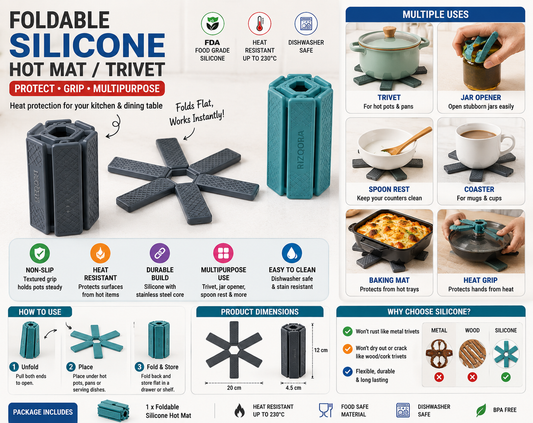 Foldable Non-Slip Silicone Kitchen Trivet