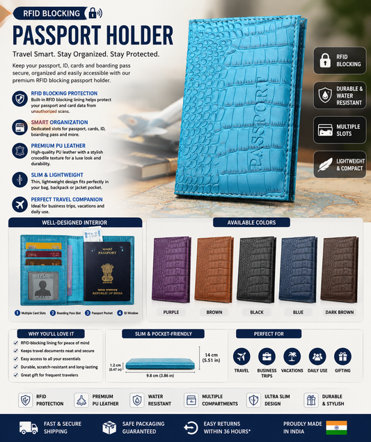 RFID-Blocking Leather Passport Holder & Travel Wallet | RIZQORA