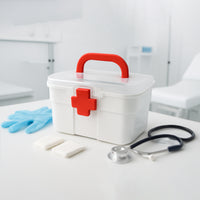6412 Medical Box 1 Pieceindoor Outdoor Medical Utilitymedicine Storage Boxdetachable Tray Medical Box Multi Purpose Regular Medicine First Aid Box With Handle