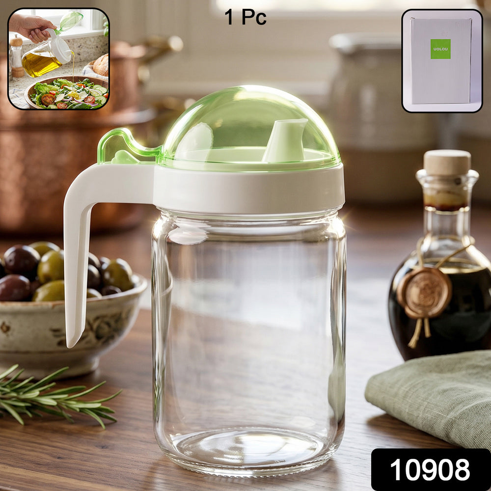 580 ML Glass Oil Dispenser Bottle with Lid & Easy Pour Spout