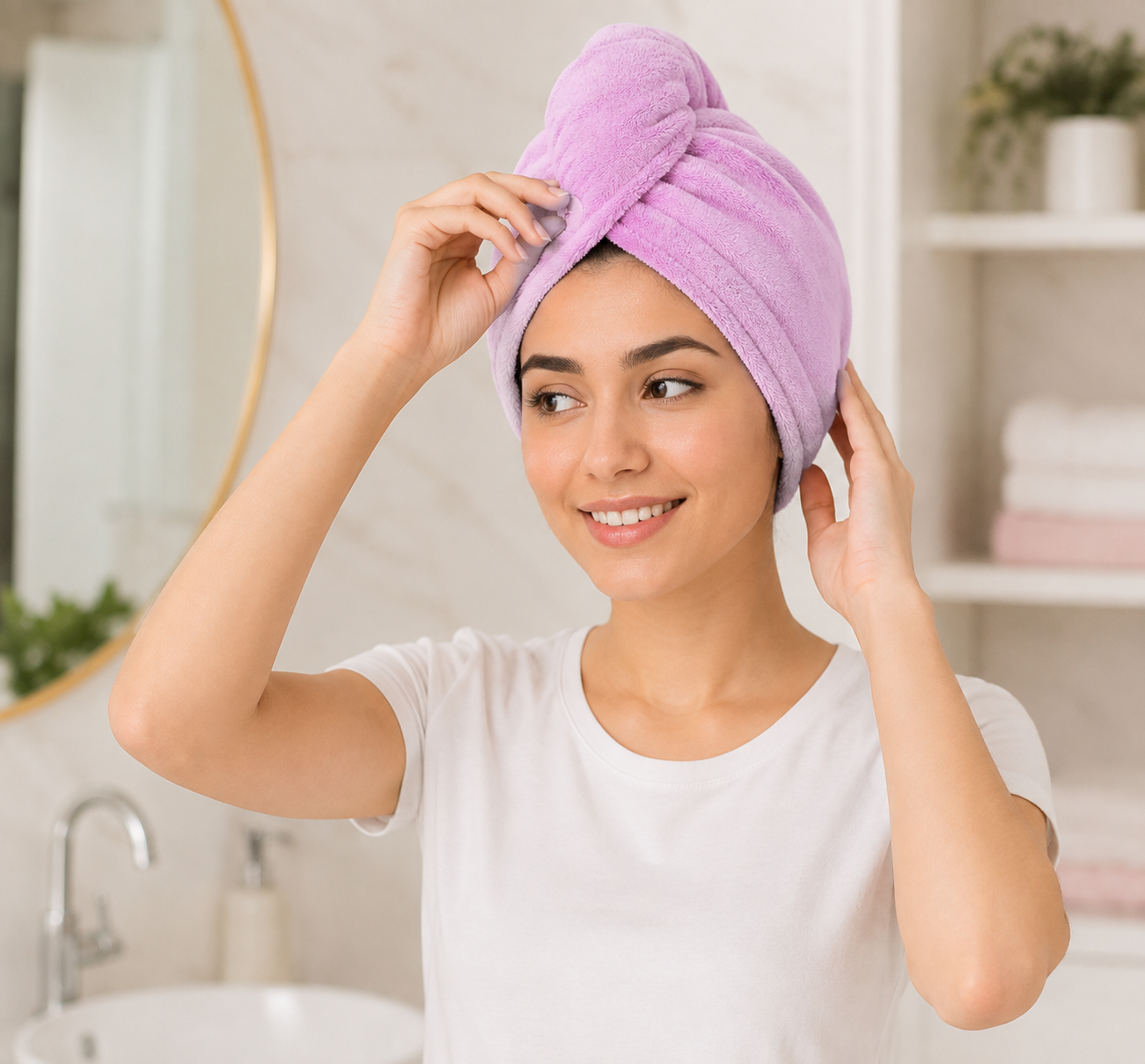 Quick Turban Hair Drying Towel | Super Absorbent Microfiber Hair Wrap Cap | Soft Reusable Shower Turban for Women &... - product photo 2